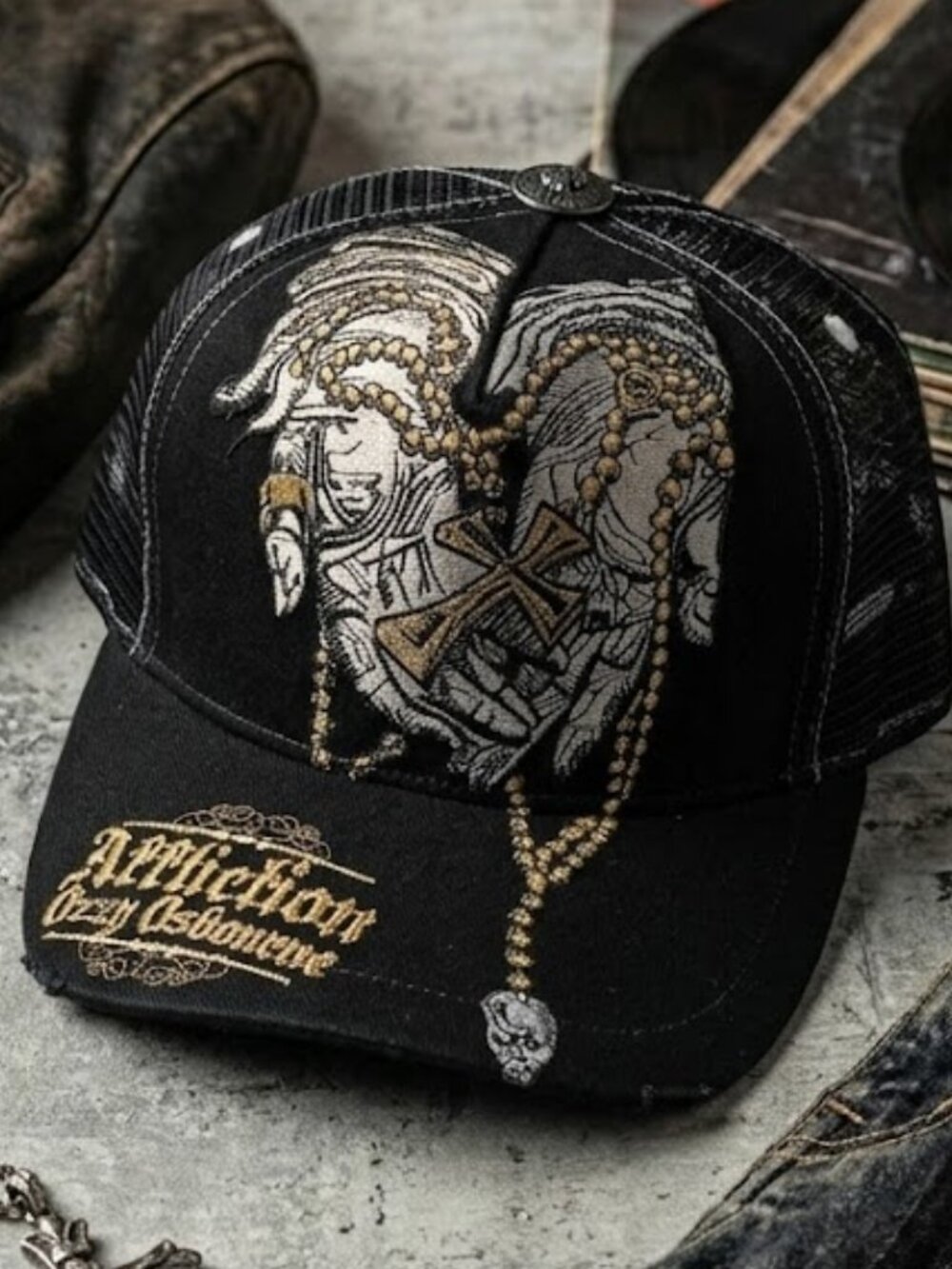 Affliction Ozzy Osbourne Hat Vintage Black Snapback Cap New with Tags Rare Y2K